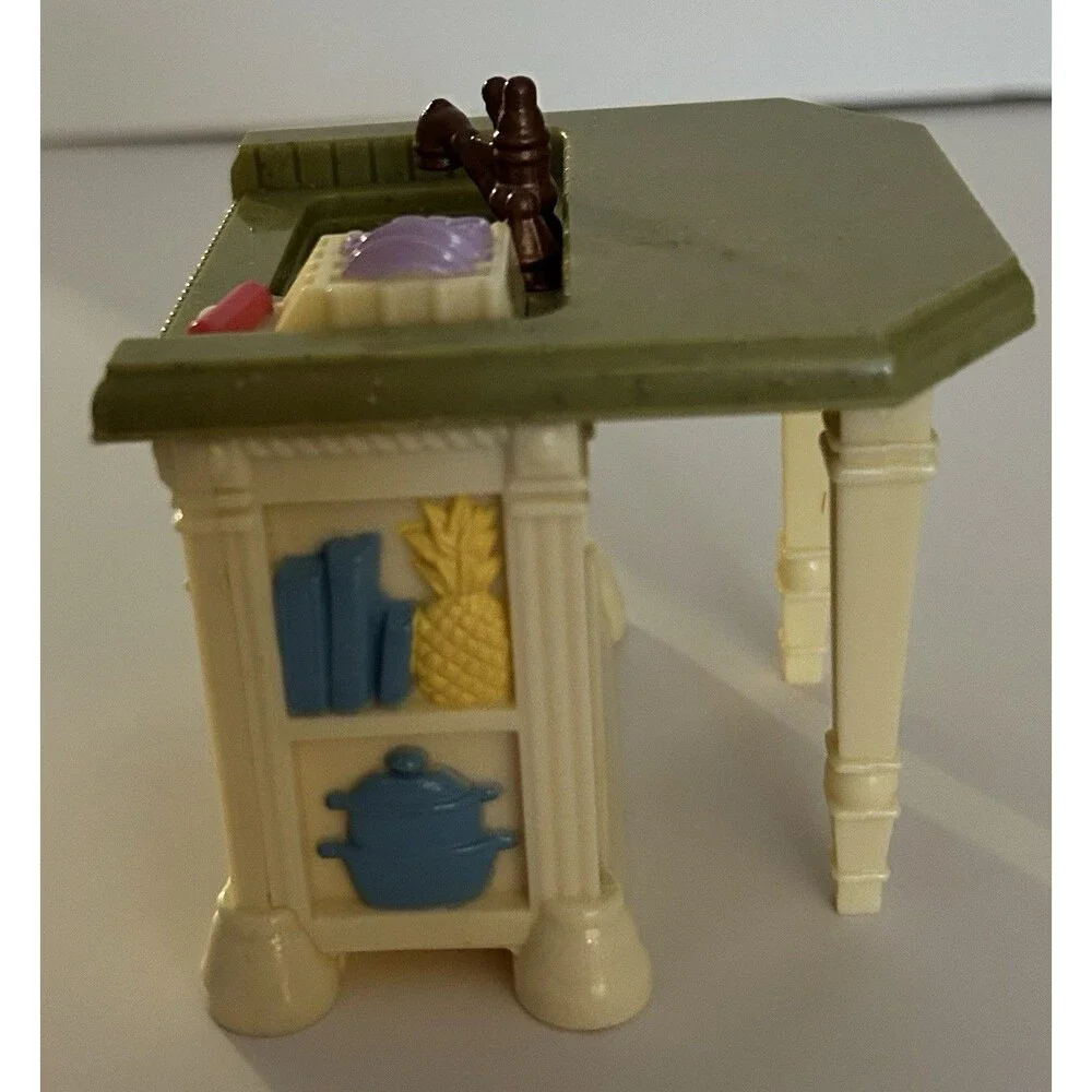 Fisher Price Loving Family Kitchen 2008 Refrigerator Sink Whistling Stove WORKS